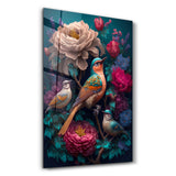 Birds of the Secret Garden | Secret World Collection Glass Wall Art