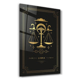 LIBRA | Black Zodiac Collection Glass Wall Art