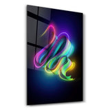 Neon Brush Strokes | Glass Wall Art