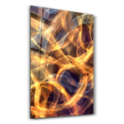 Flame Brush Strokes V2 | Glass Wall Art - Artdesigna