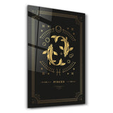 PISCES | Black Zodiac Collection Glass Wall Art