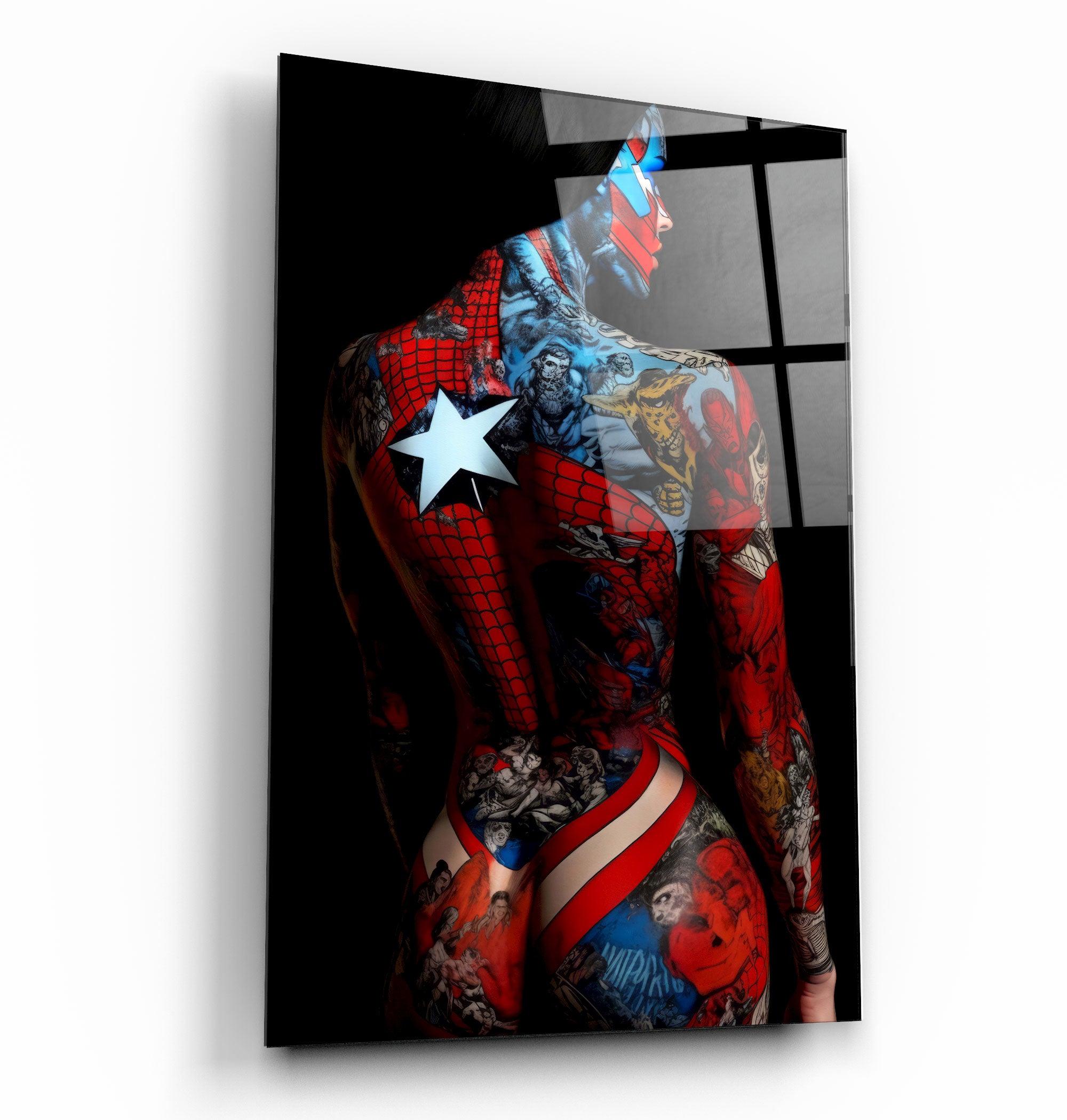 Tattooed Body 2 | Designers Collection Glass Wall Art - Artdesigna