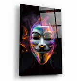 Salvador Mask with Neon Smokes | Designers Collection Glass Wall Art