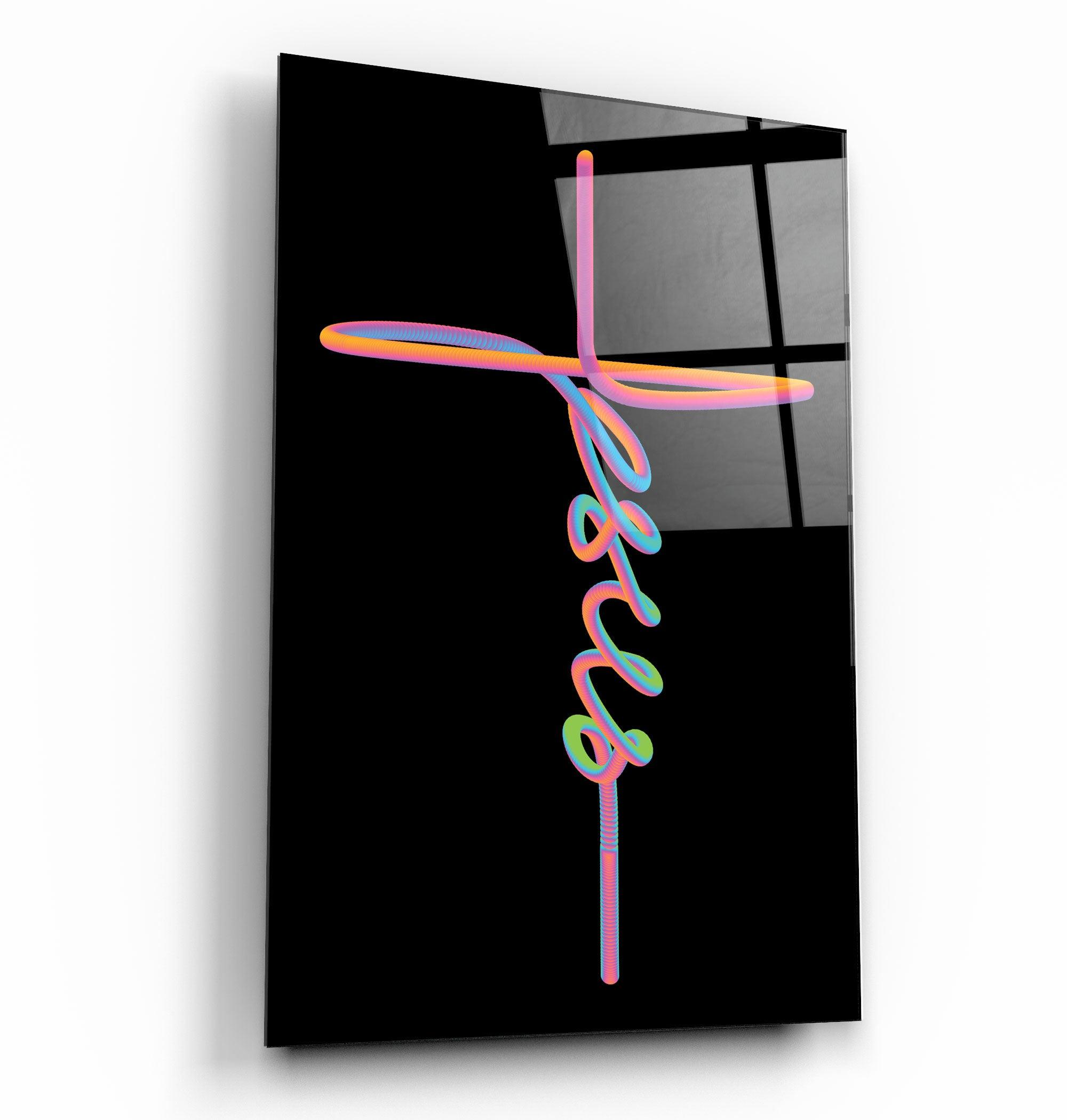 Jesus & Cross | Designers Collection Glass Wall Art - Artdesigna