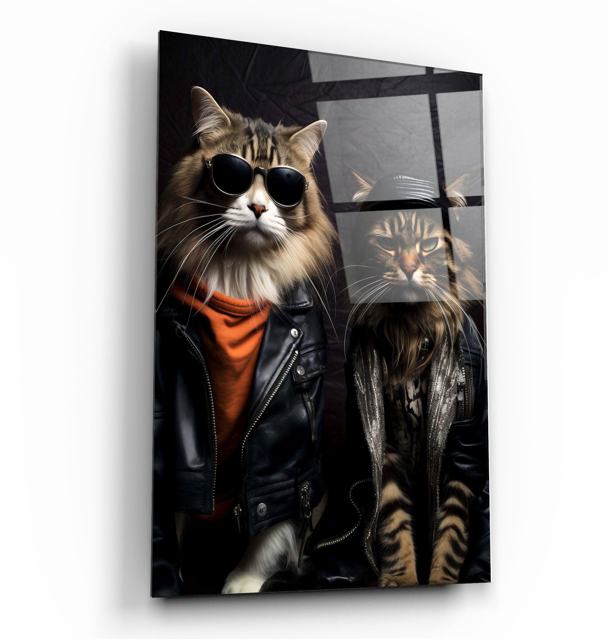 Cool Cat Brothers・Designers Collection Glass Wall Art - Artdesigna