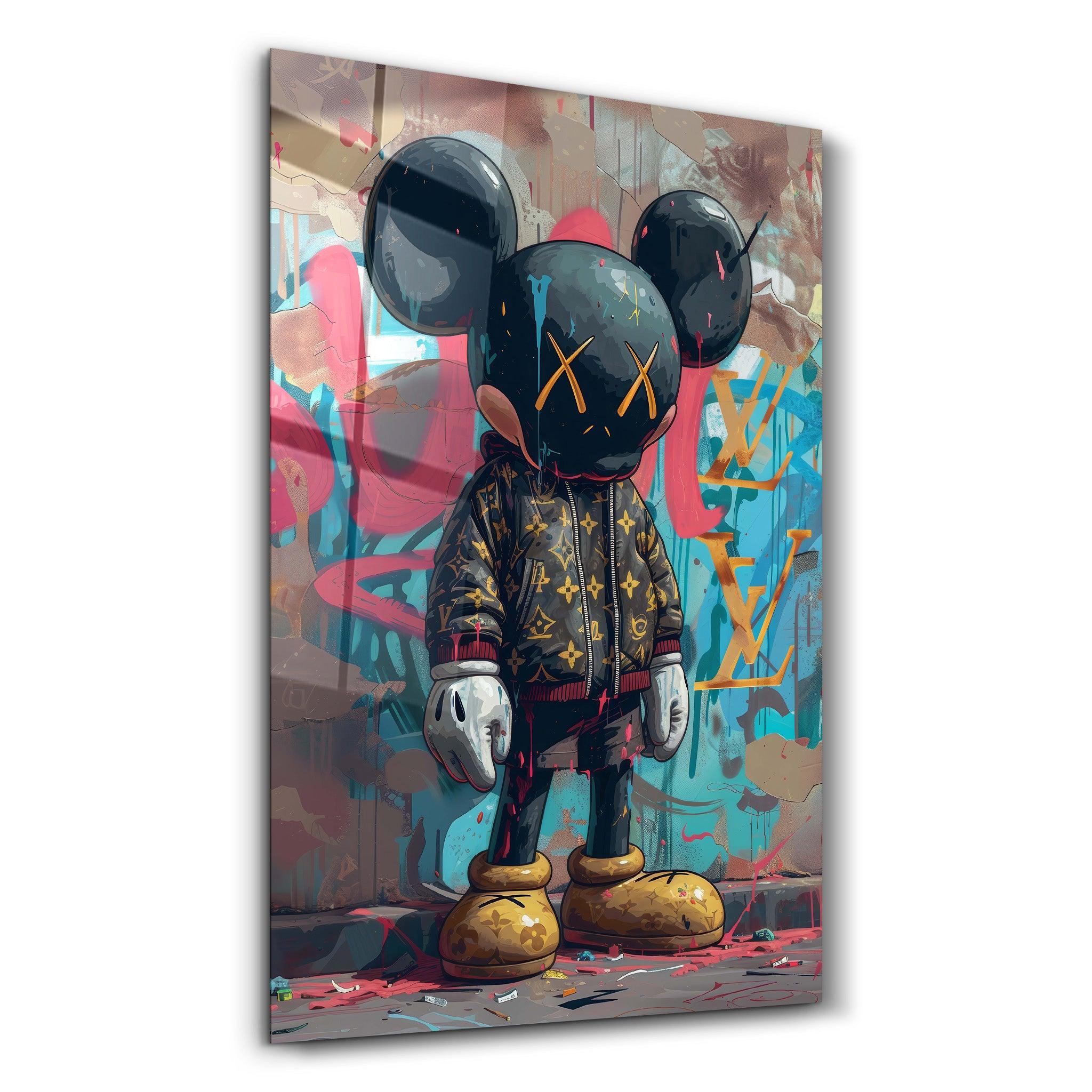 Kaws Wearing LV Jacket Fan Art | Glass Wall Art - Artdesigna