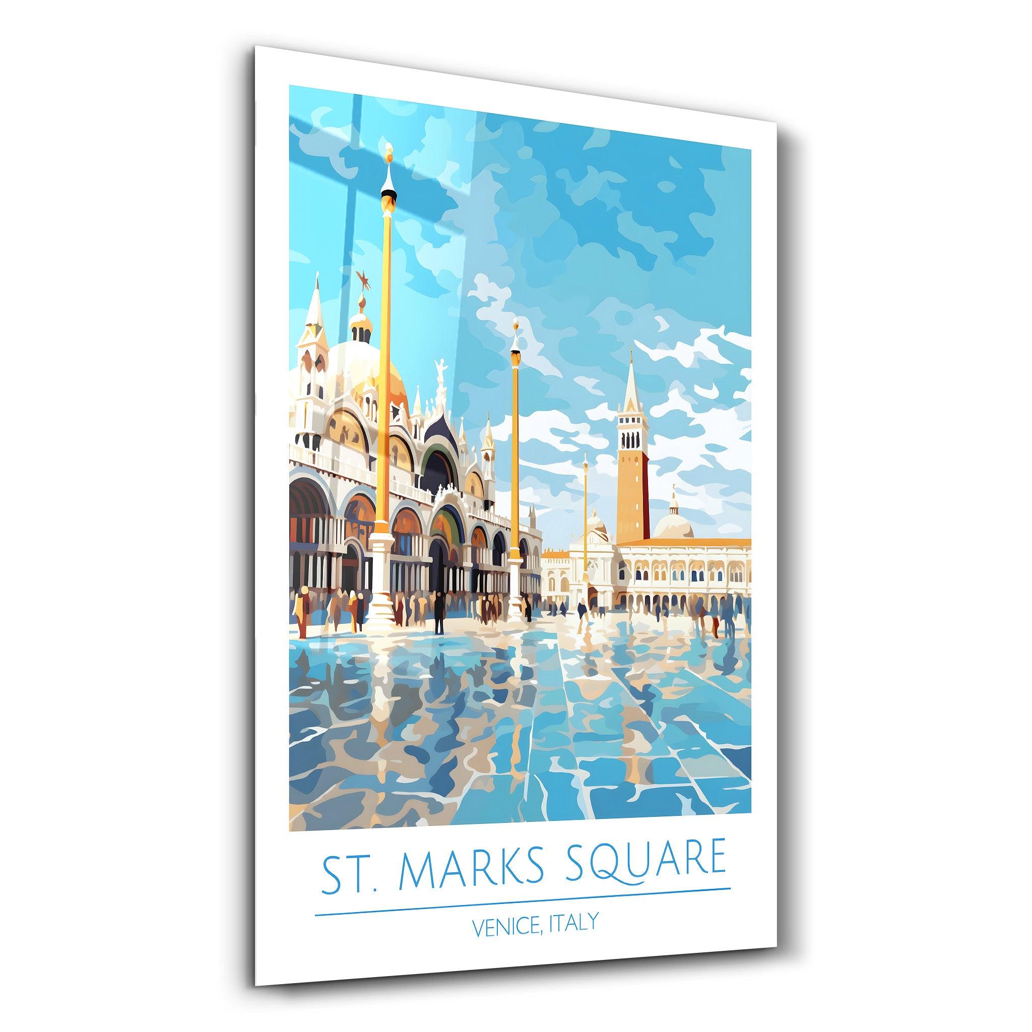 St. Marks Sqaure 2-Venice Italy-Travel Posters | Glass Wall Art - Artdesigna