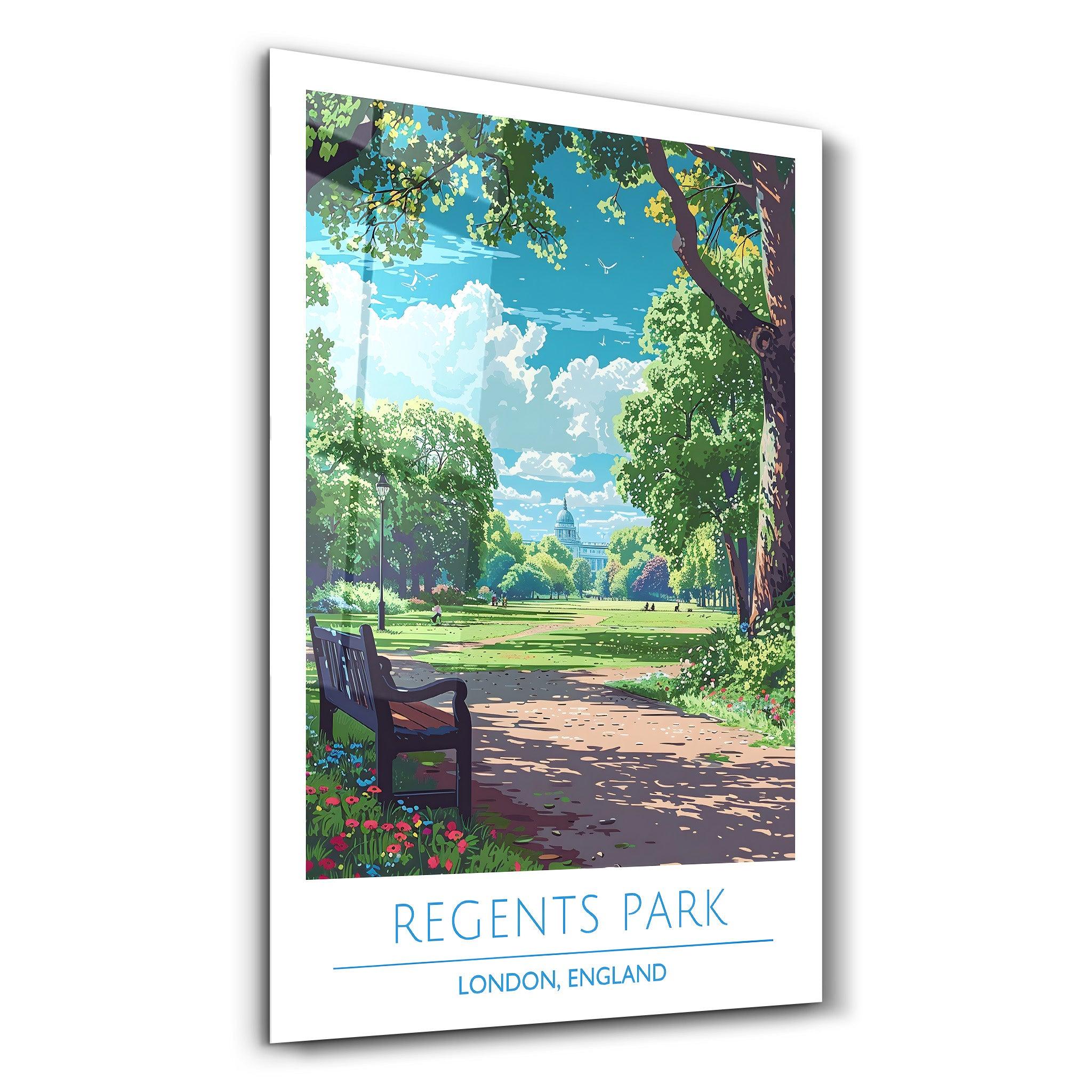 Regents Park-London England-Travel Posters | Glass Wall Art - Artdesigna