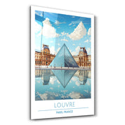 Louvre-Paris France-Travel Posters | Glass Wall Art - Artdesigna