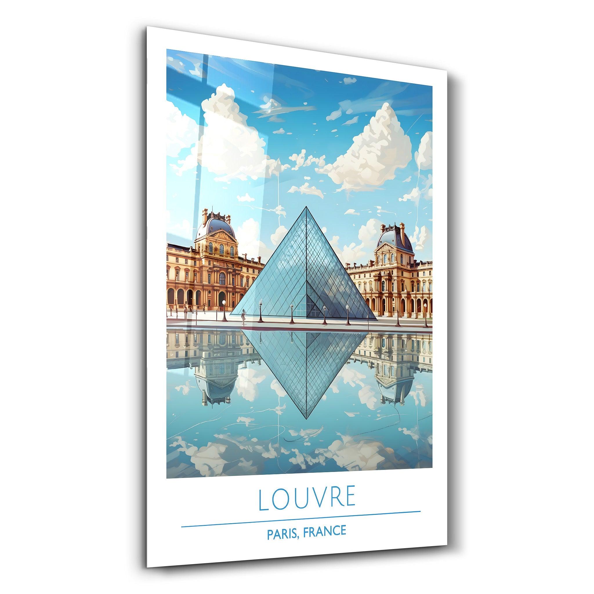 Louvre-Paris France-Travel Posters | Glass Wall Art - Artdesigna