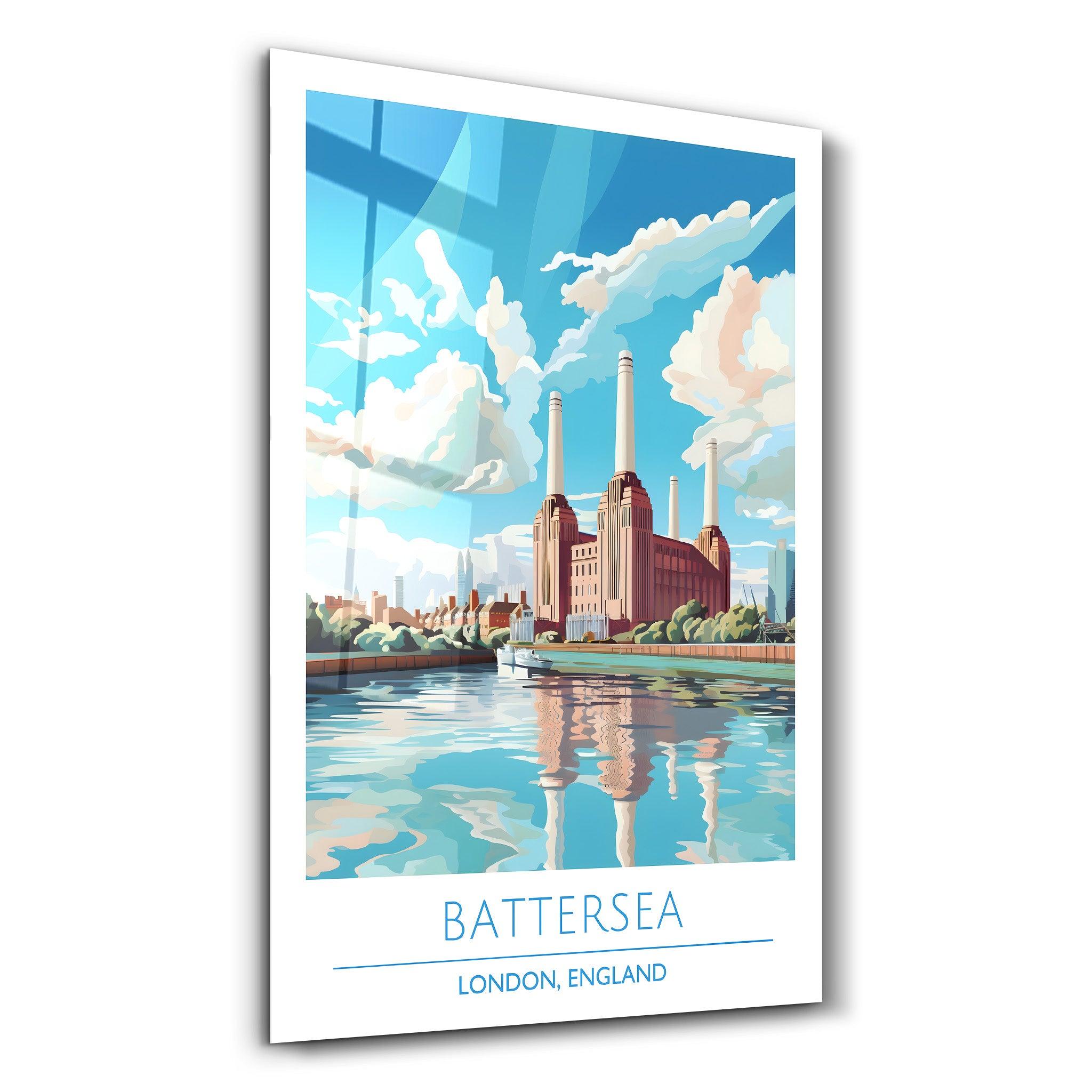 Battersea-London England-Travel Posters | Glass Wall Art - Artdesigna