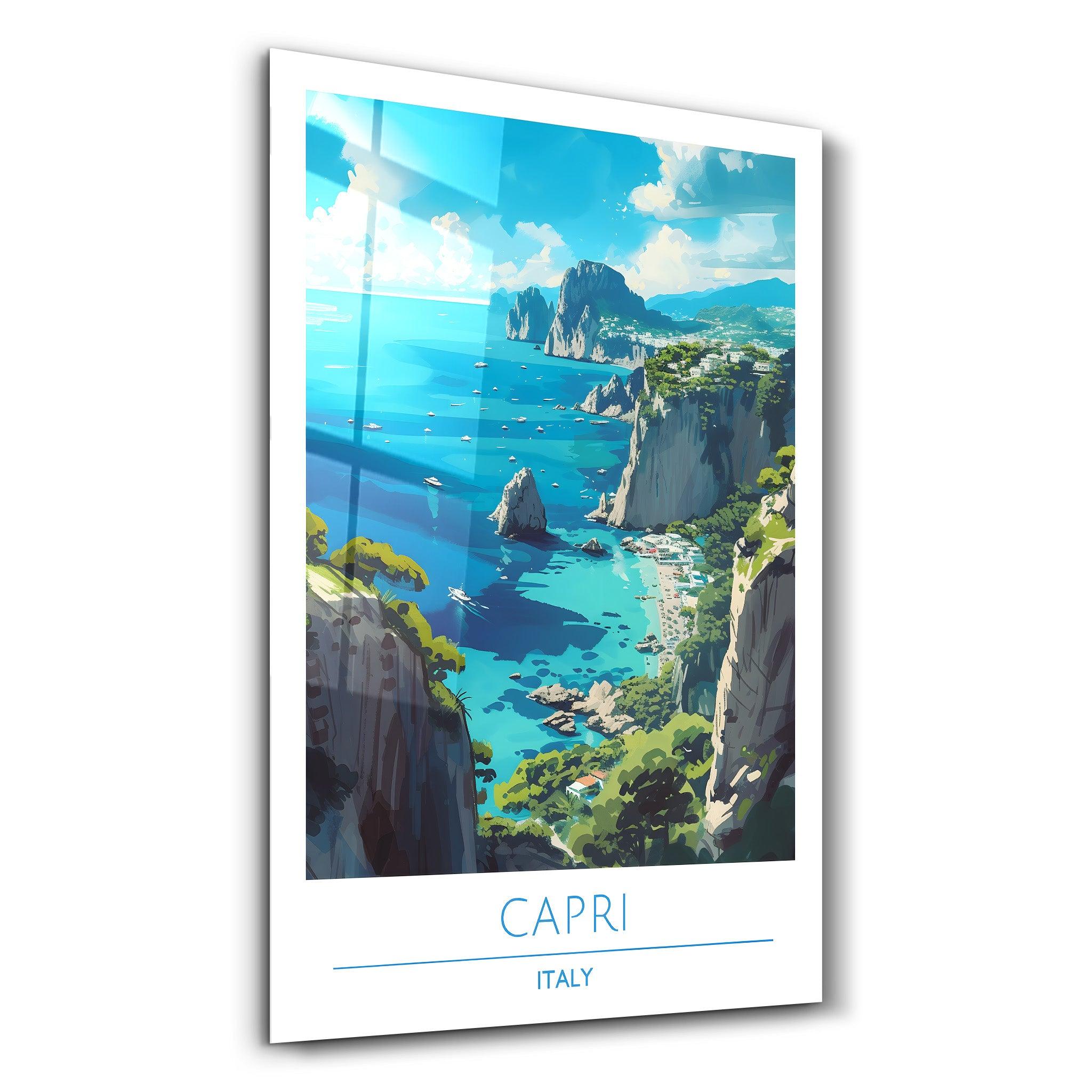 Capri Italy-Travel Posters | Glass Wall Art - Artdesigna