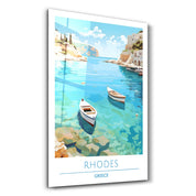 Rhodes Greece-Travel Posters | Glass Wall Art - Artdesigna