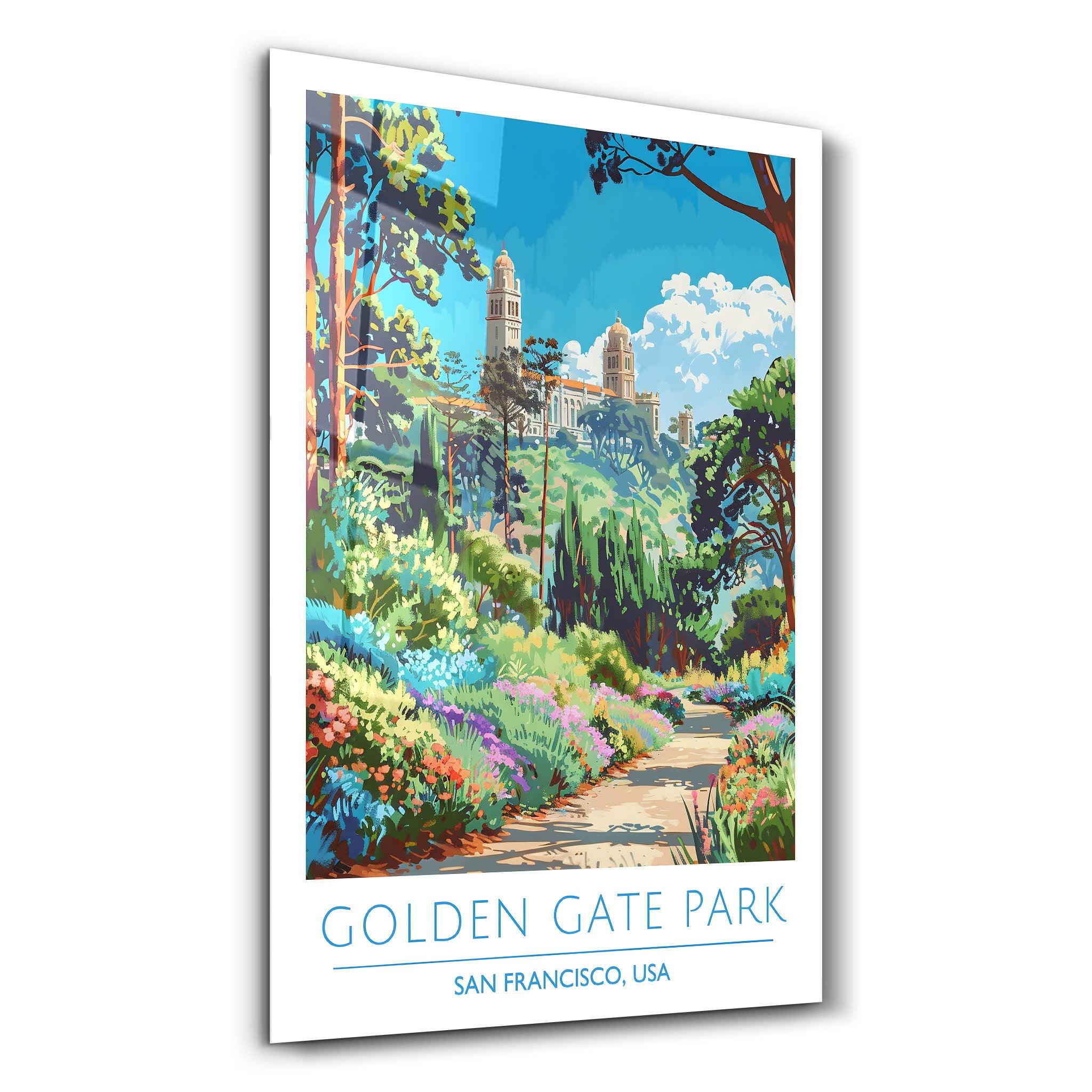 Golden Gate Park-San Francisco USA-Travel Posters | Glass Wall Art - Artdesigna