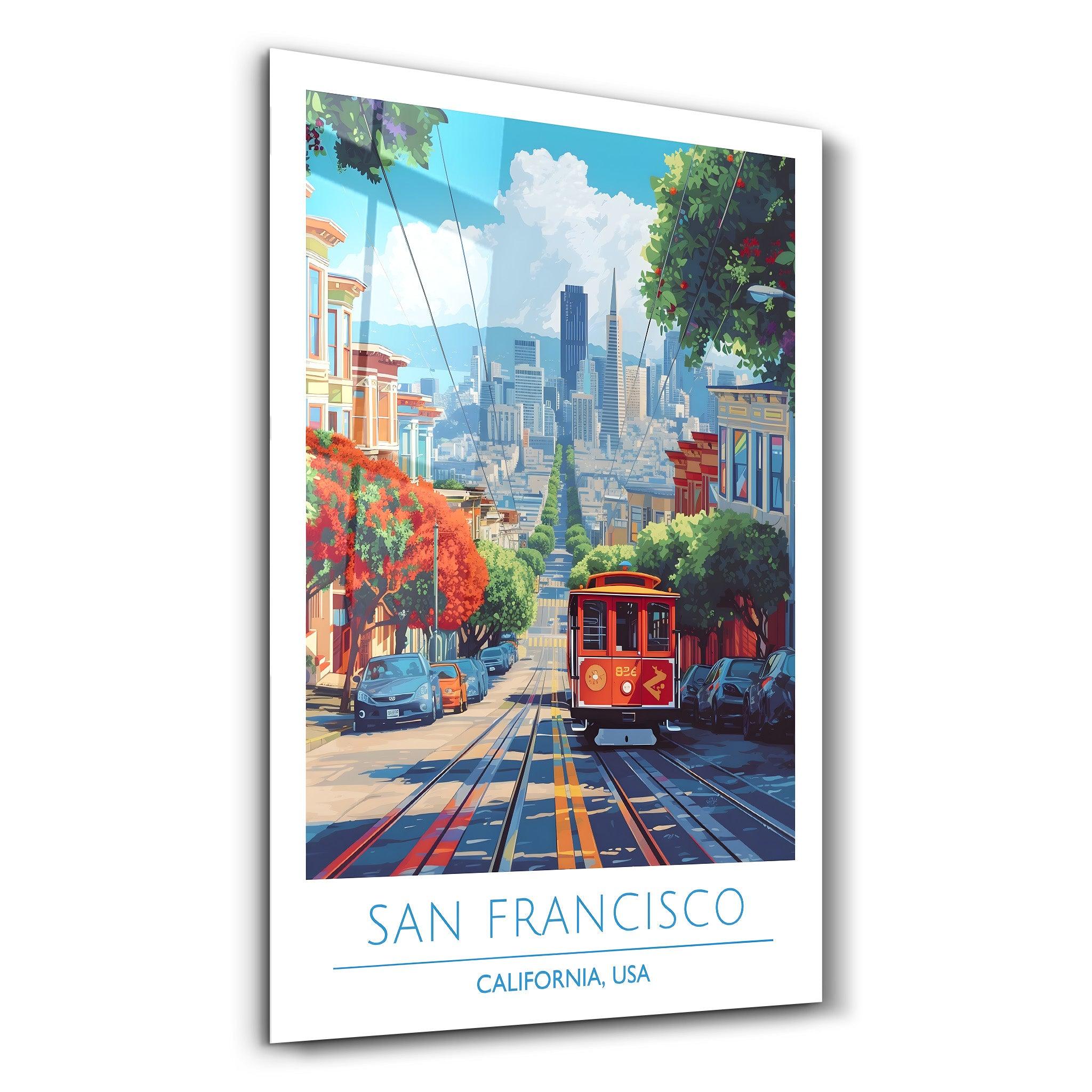 San Francisco 2-California USA-Travel Posters | Glass Wall Art - Artdesigna