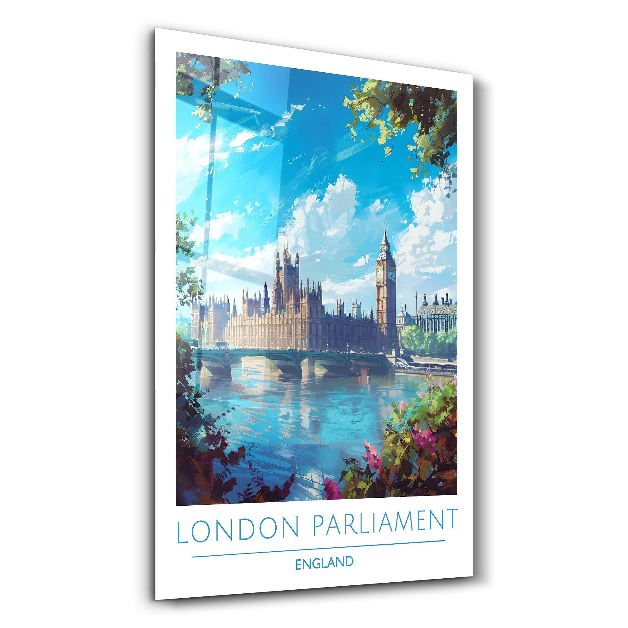 London Parliament England 2-Travel Posters | Glass Wall Art - Artdesigna