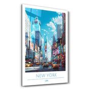 New York USA 3-Travel Posters | Glass Wall Art - Artdesigna