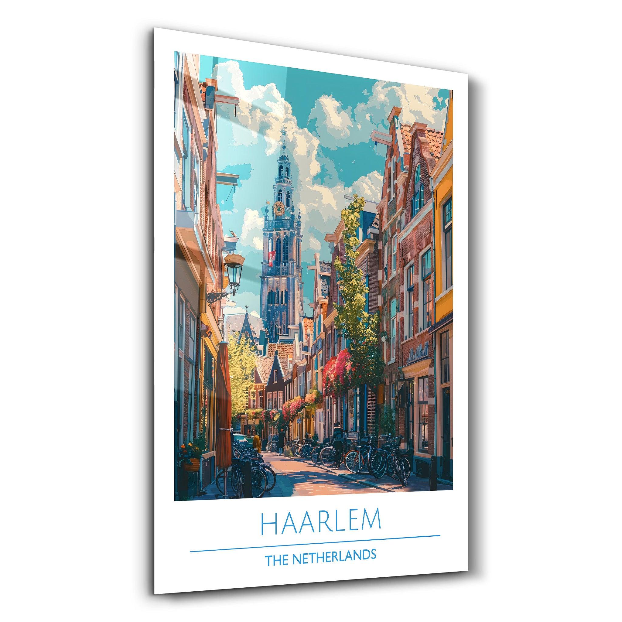 Haarlem The Netherland-Travel Posters | Glass Wall Art - Artdesigna