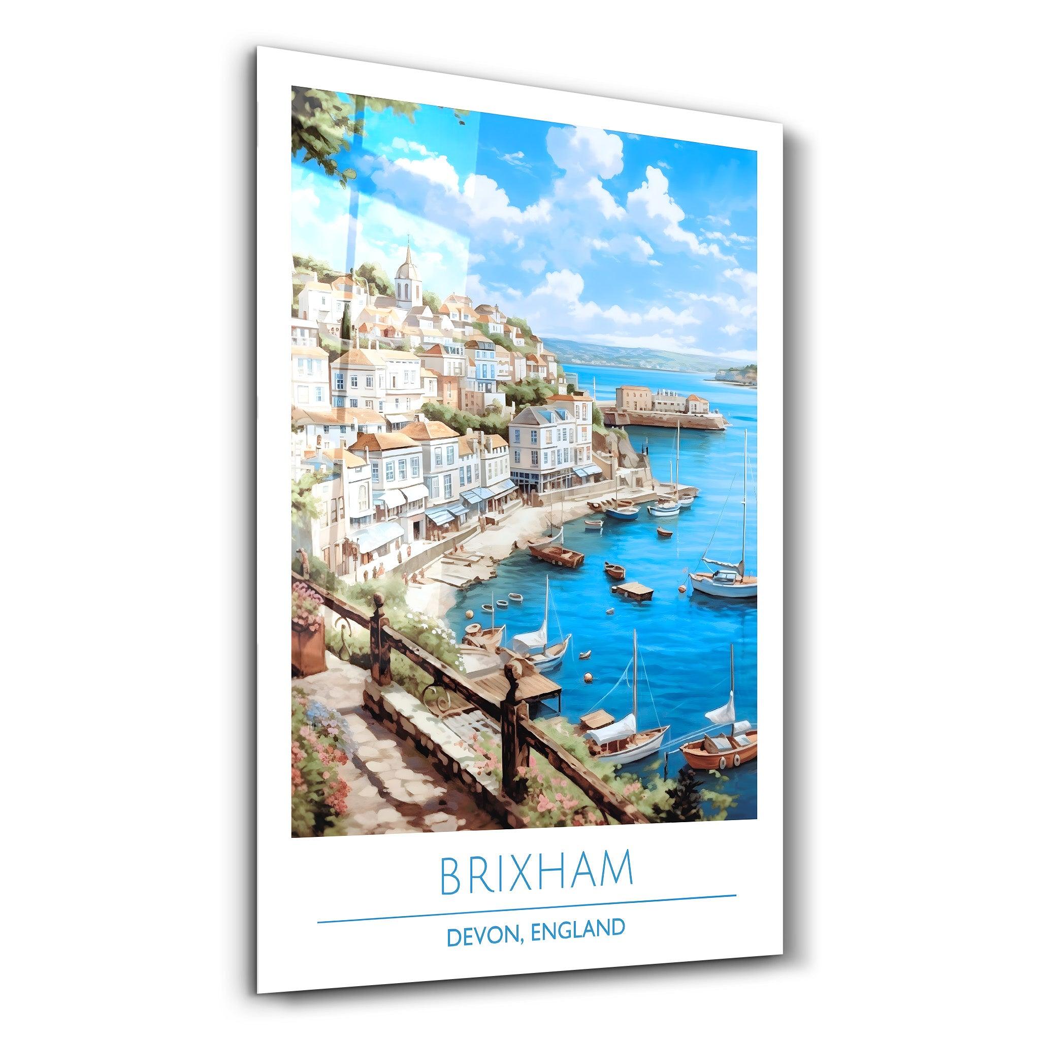 Brixham-Devon England-Travel Posters | Glass Wall Art - Artdesigna