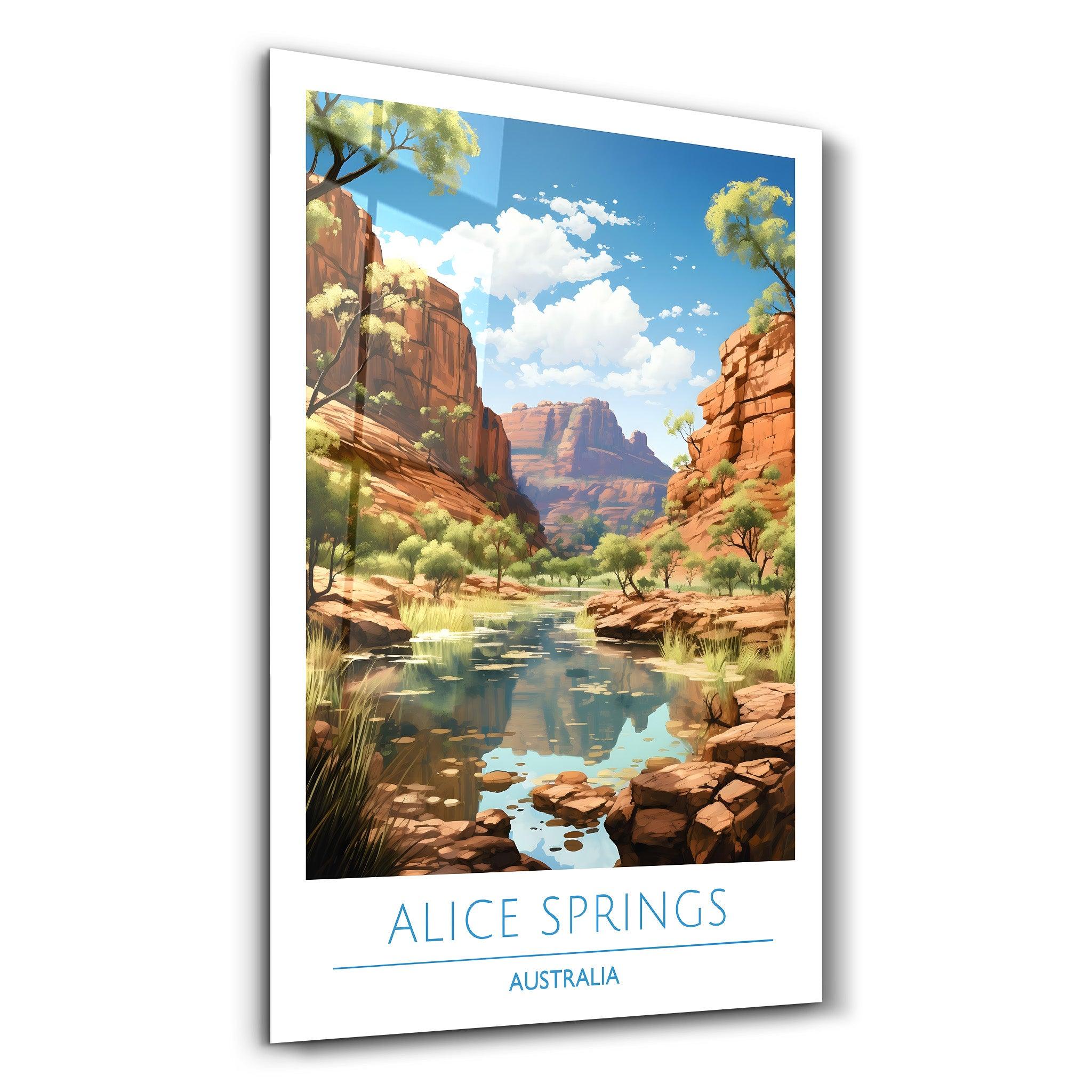 Alice Springs Australia-Travel Posters | Glass Wall Art - Artdesigna