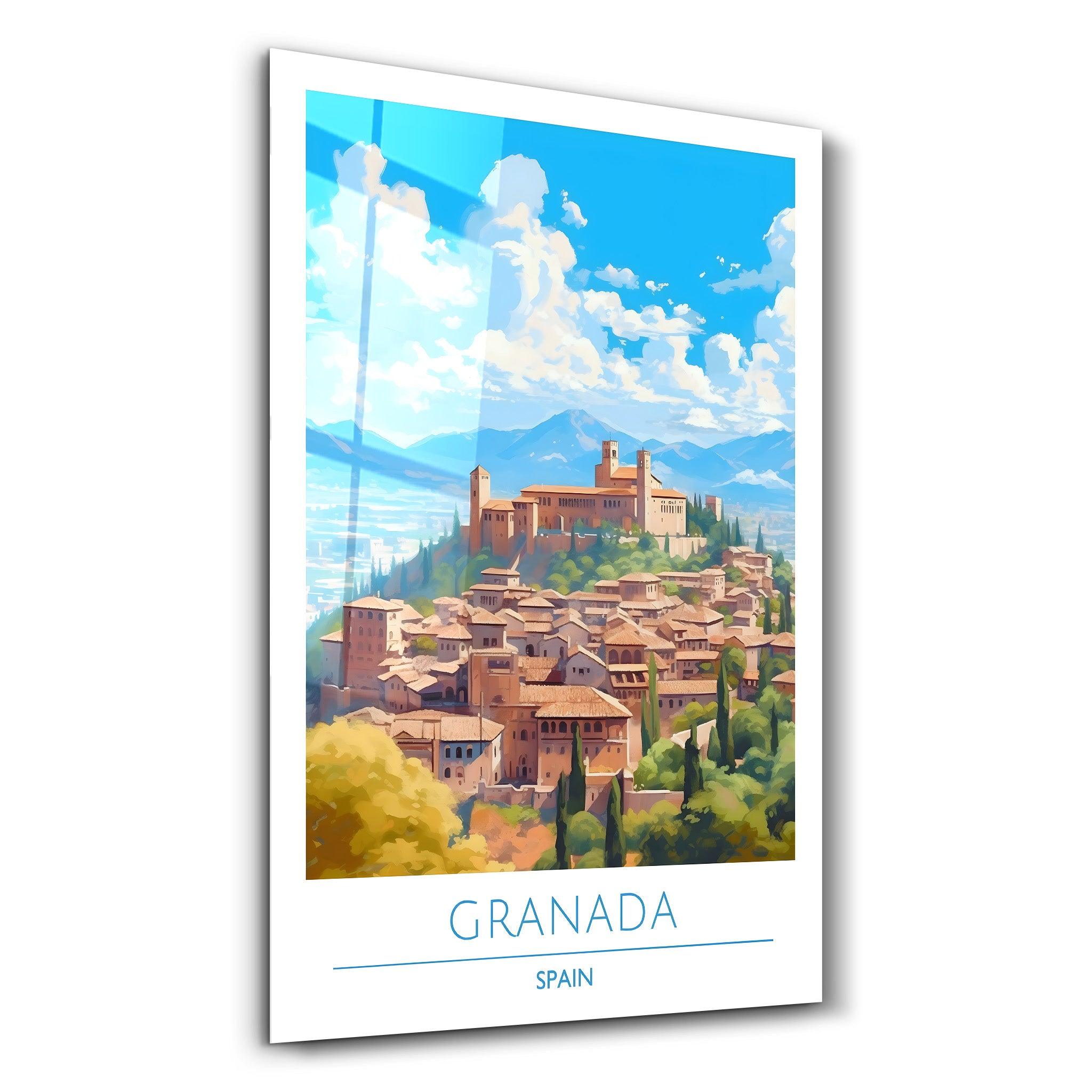 Granada Spain-Travel Posters | Glass Wall Art - Artdesigna