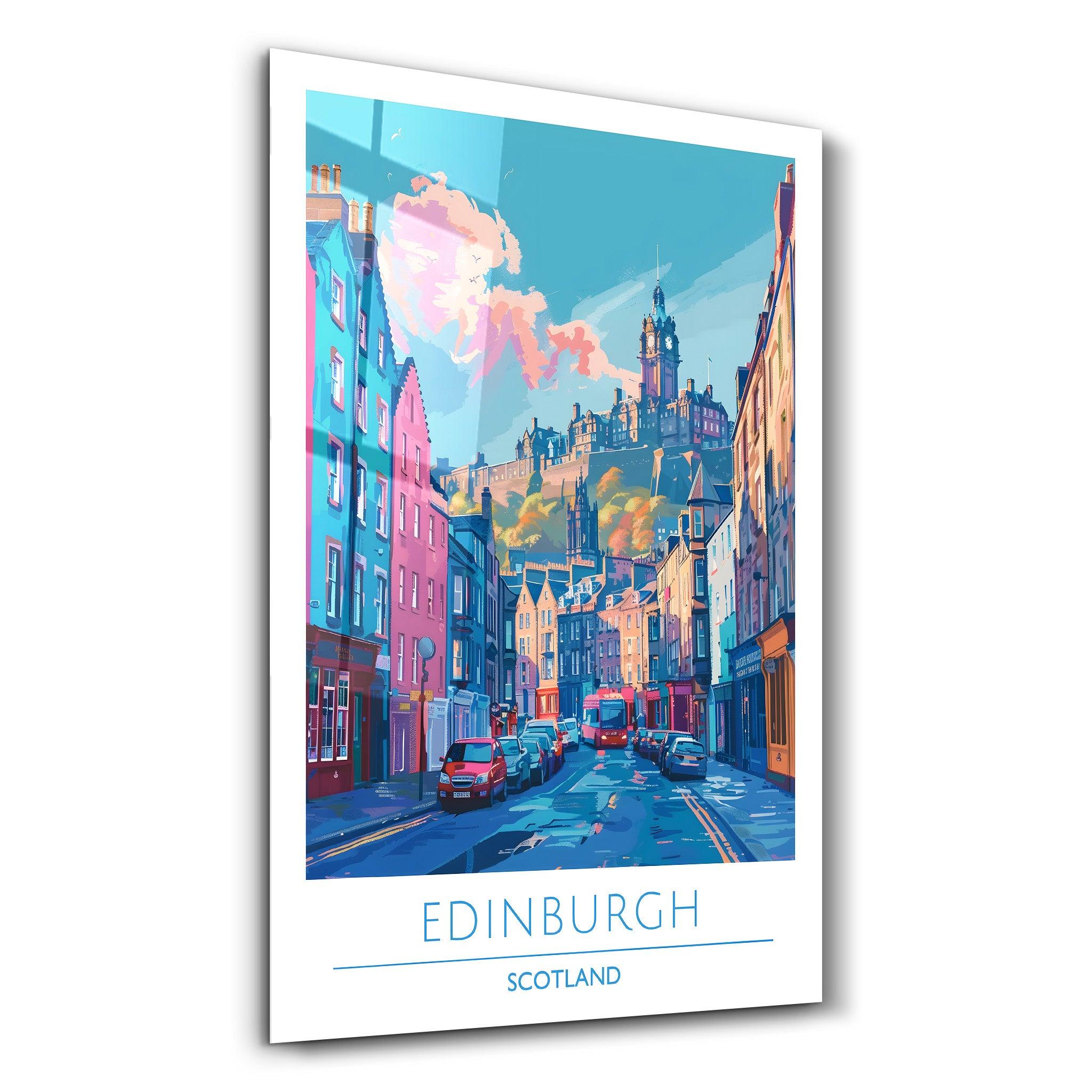 Edinburgh Scotland 2-Travel Posters | Glass Wall Art - Artdesigna