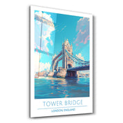 Tower Bridge-London England-Travel Posters | Glass Wall Art - Artdesigna