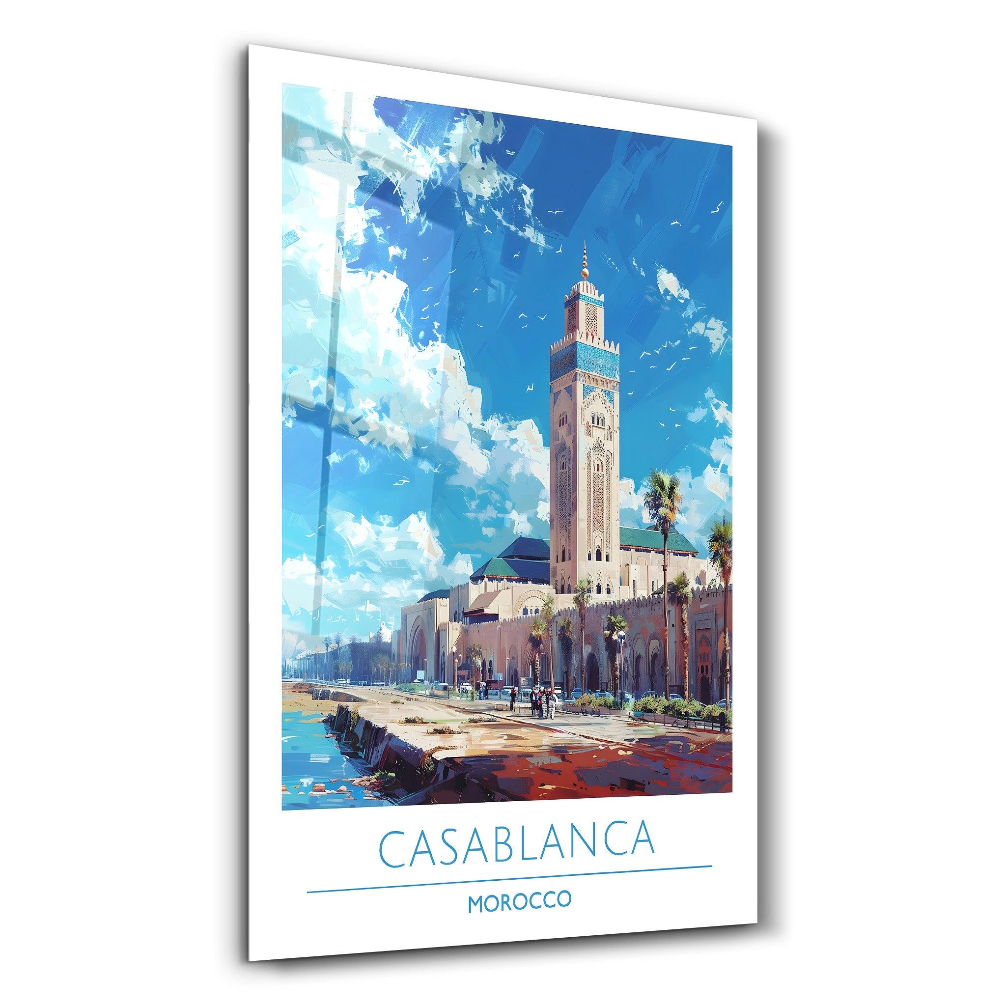 Casablanca Morocco 2-Travel Posters | Glass Wall Art - Artdesigna