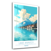 Lake Annecy France 2-Travel Posters | Glass Wall Art - Artdesigna