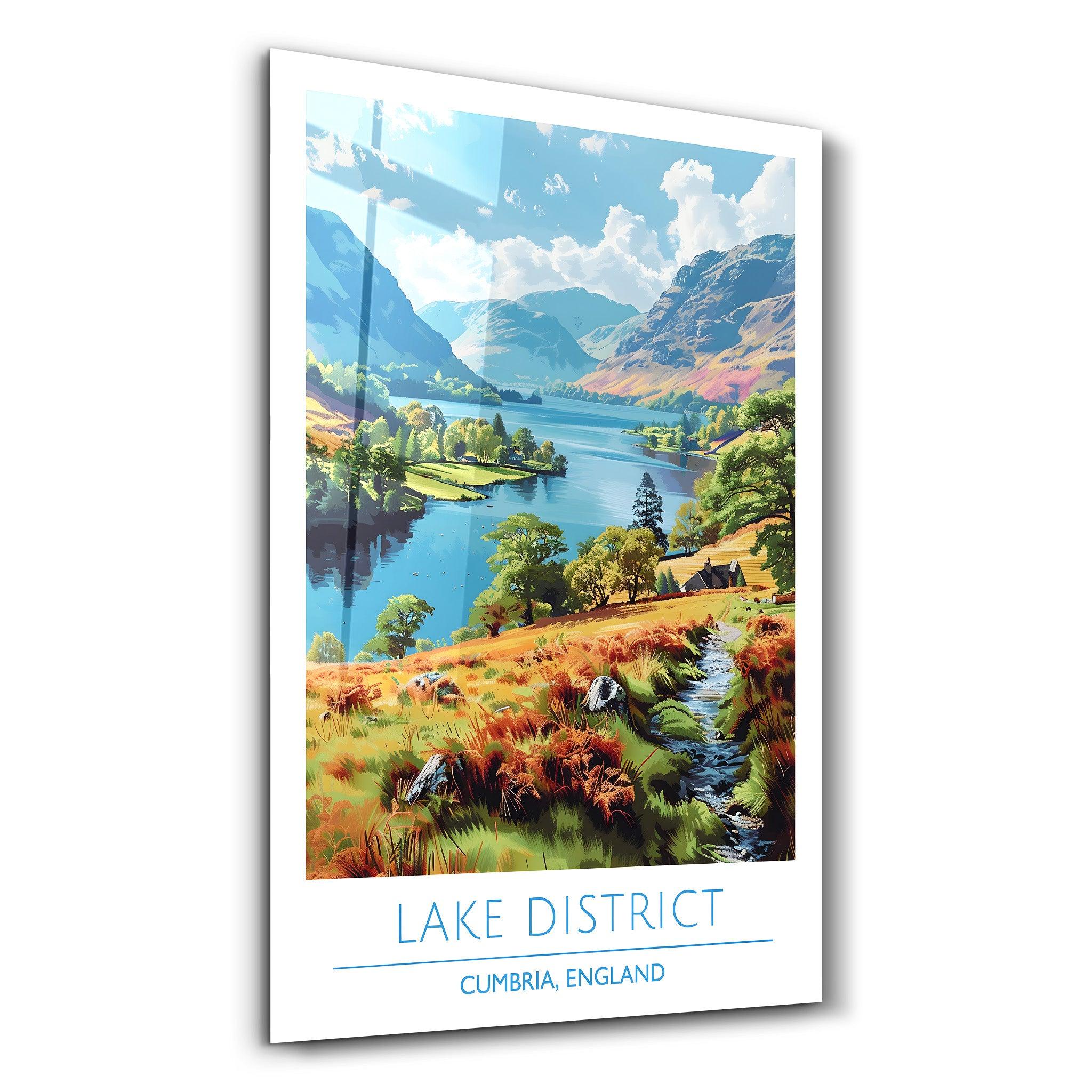 Lake District-Cumbria England-Travel Posters | Glass Wall Art - Artdesigna