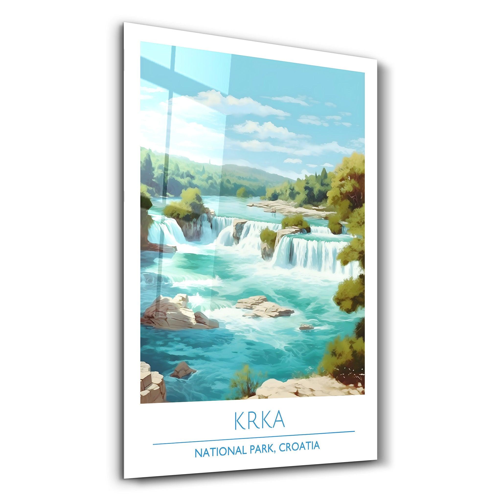 Krka-National Park Croatia-Travel Posters | Glass Wall Art - Artdesigna