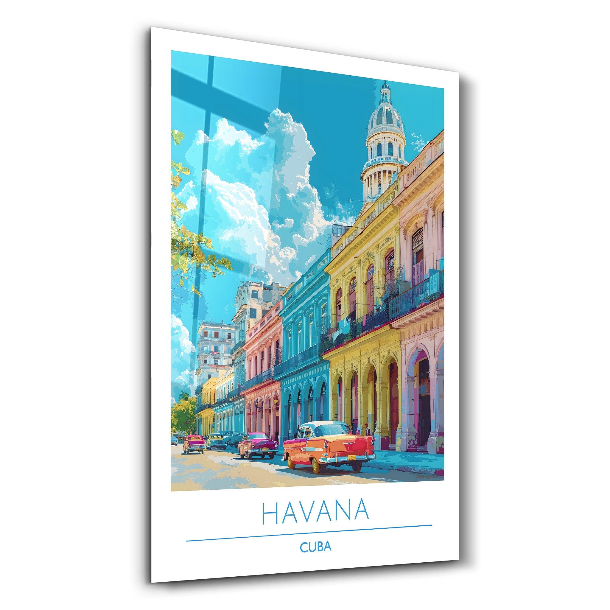 Havana Cuba 2-Travel Posters | Glass Wall Art - Artdesigna