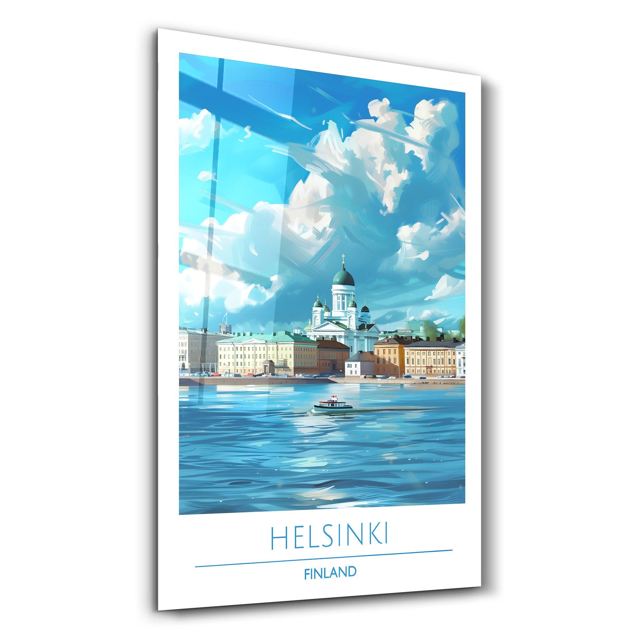 Helsinki Finland-Travel Posters | Glass Wall Art - Artdesigna