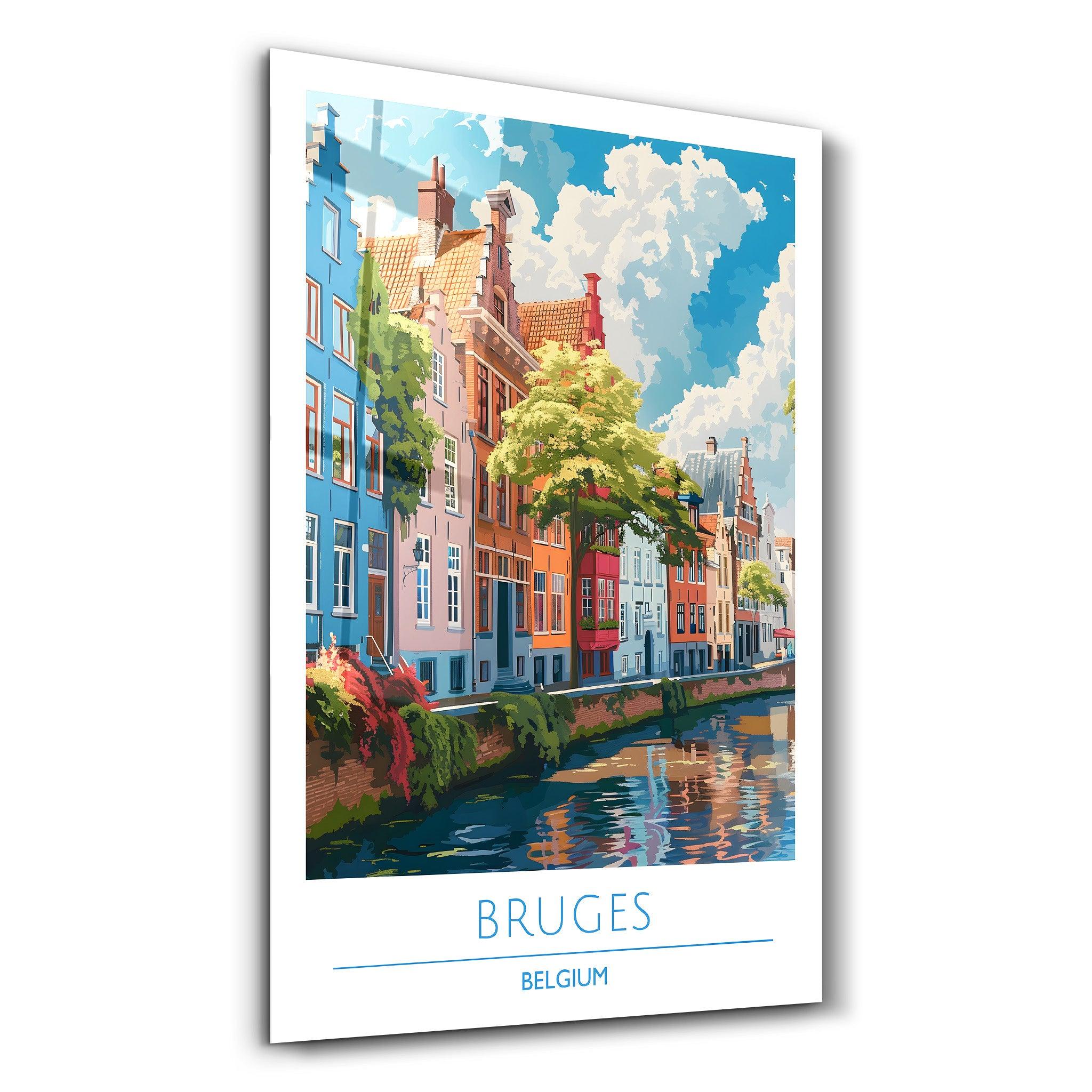 Bruges Belgium-Travel Posters | Glass Wall Art - Artdesigna