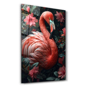 Beautiful Flamingo - Glass Wall Art - Artdesigna