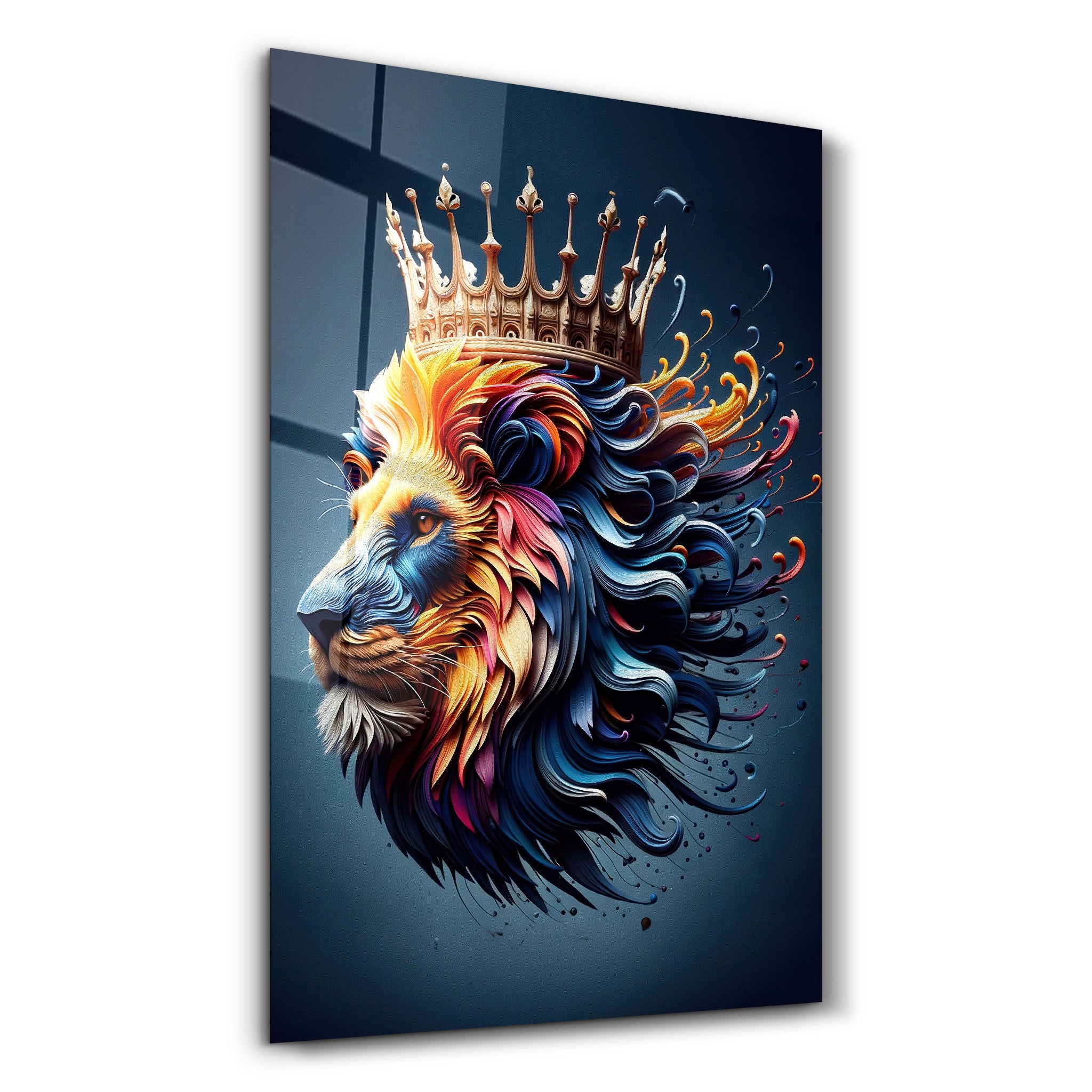 King Leo - Glass Wall Art - Artdesigna