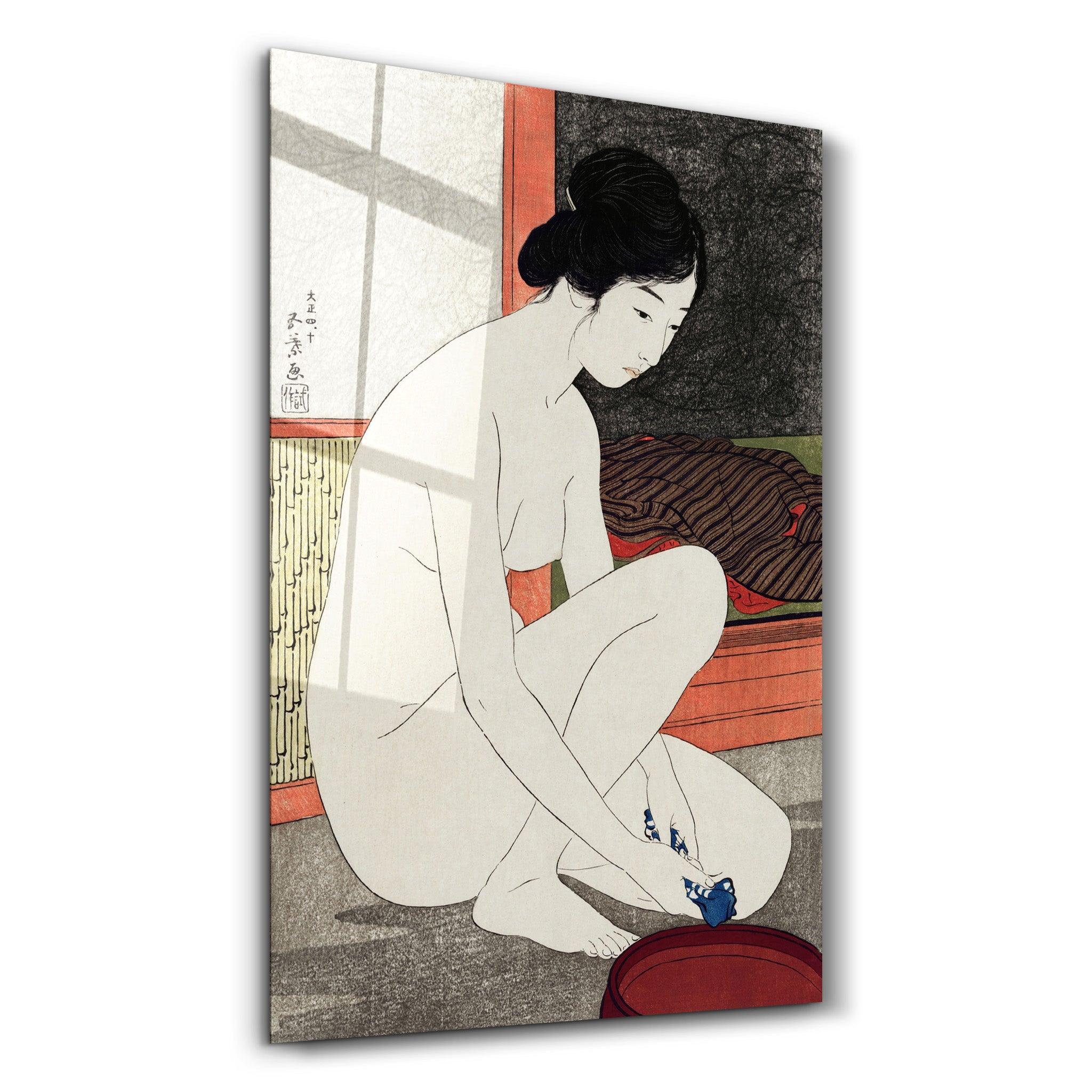 Goyō Hashiguchi art print, Yokugo no onna painting (1915) | Glass Wall Art - Artdesigna