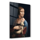 Leonardo da Vinci's Lady with an Ermine (1490) | Glass Wall Art