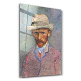 Vincent van Gogh's Self-Portrait with a Gray Straw Hat (1887) | Glass Wall Art