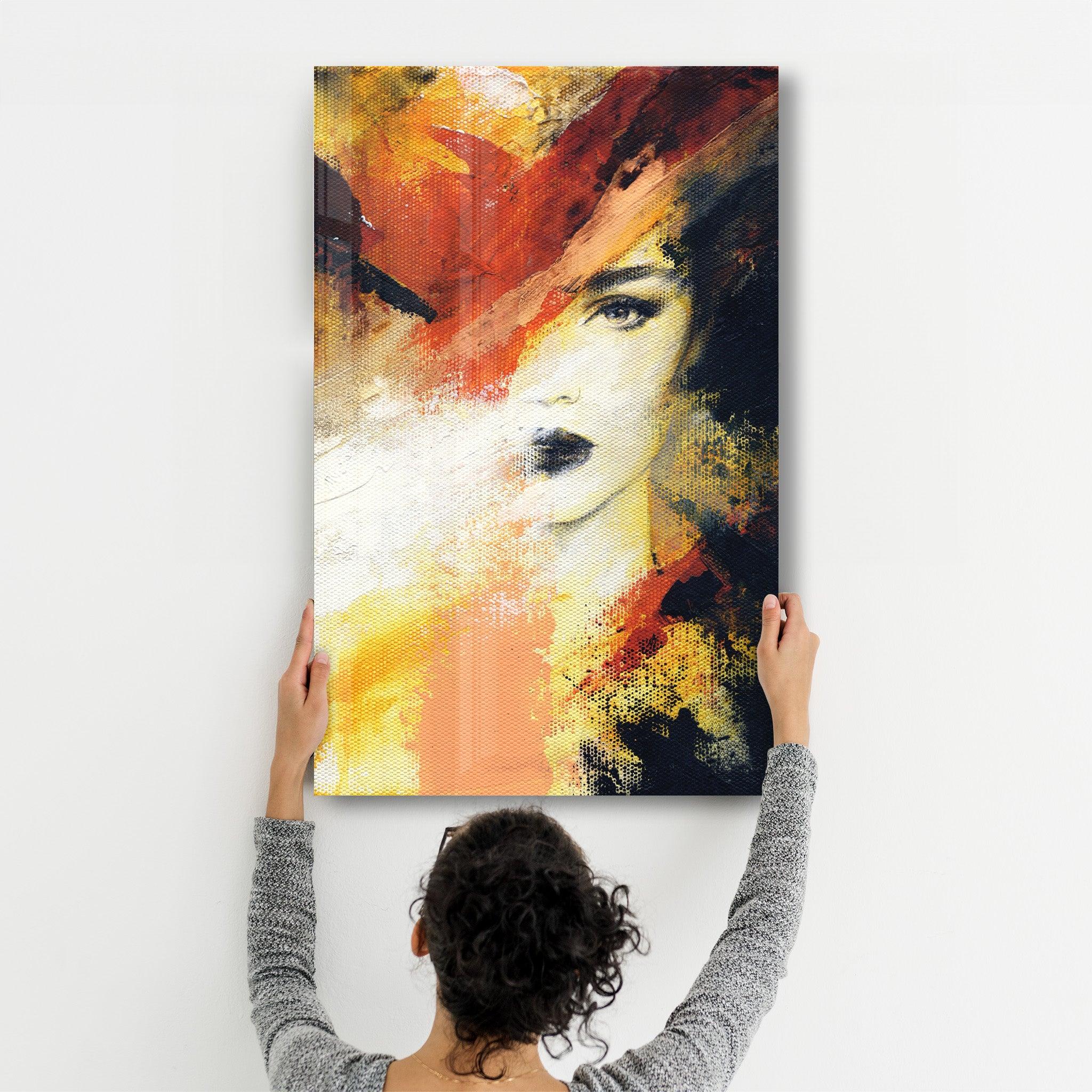 Disappearing Woman Face | Glass Wall Art - Artdesigna