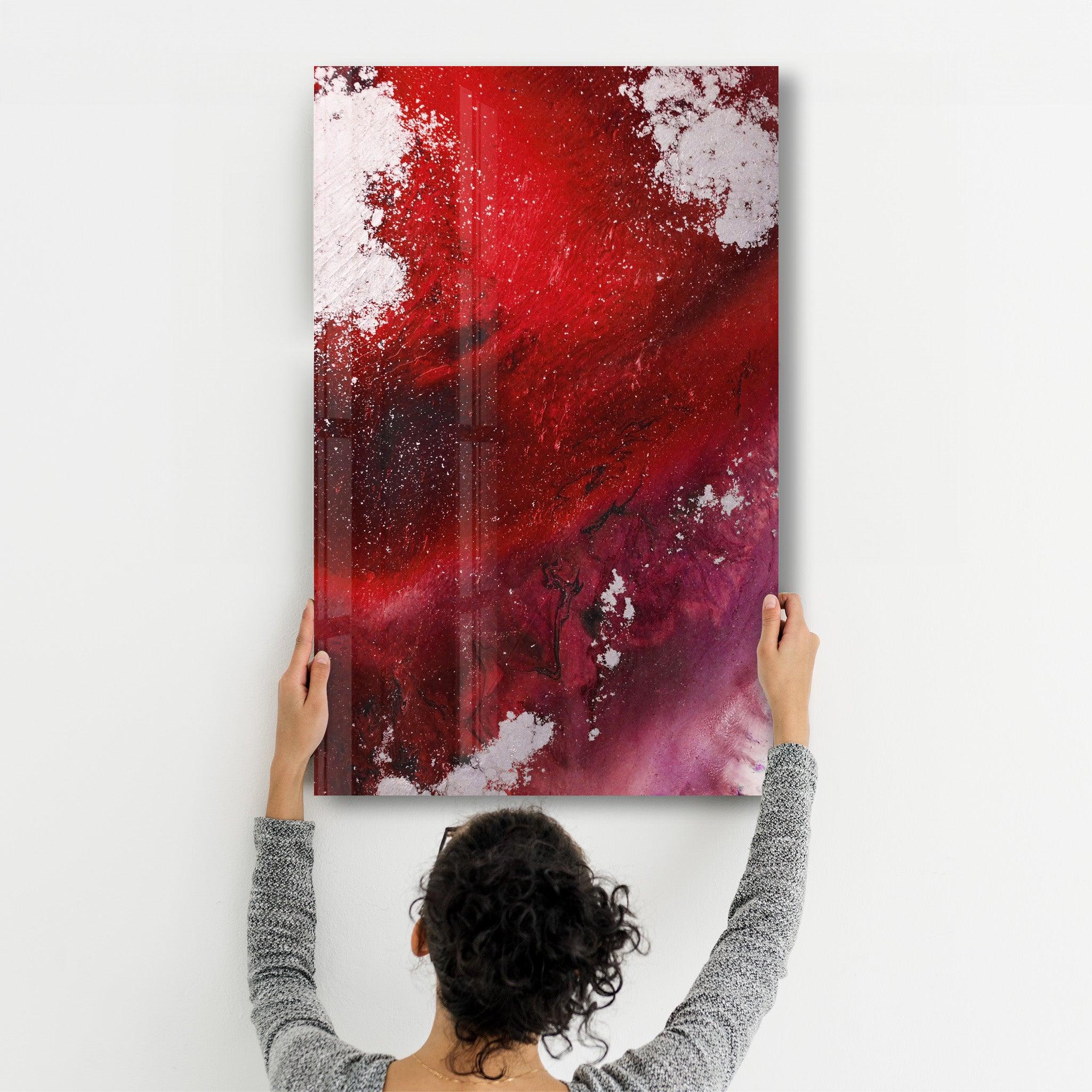 Bird's Eye In Red | Glass Wall Art - Artdesigna