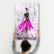 Ballerina (Pink) | Glass Wall Art - Artdesigna