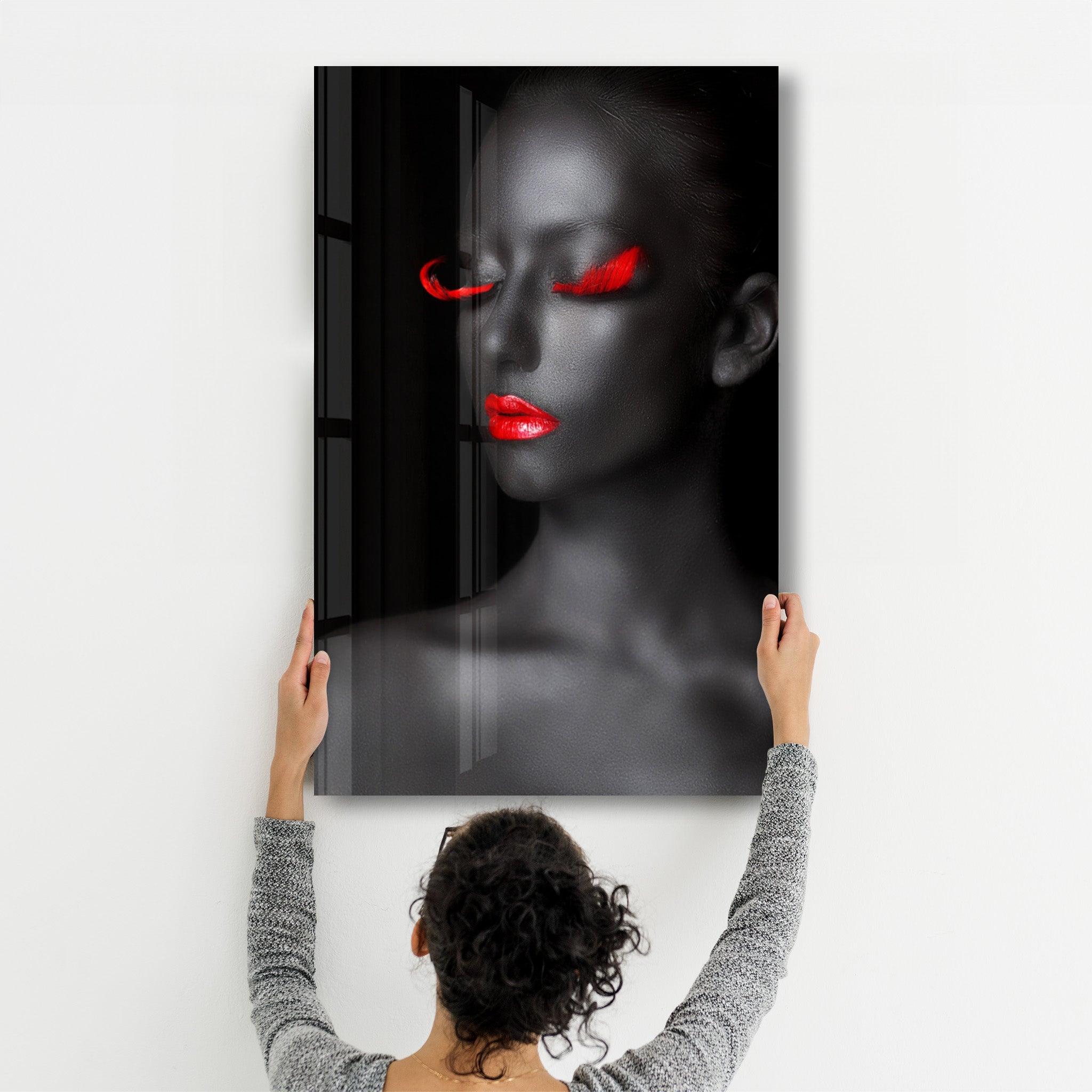 Red Expressions | Glass Wall Art - Artdesigna