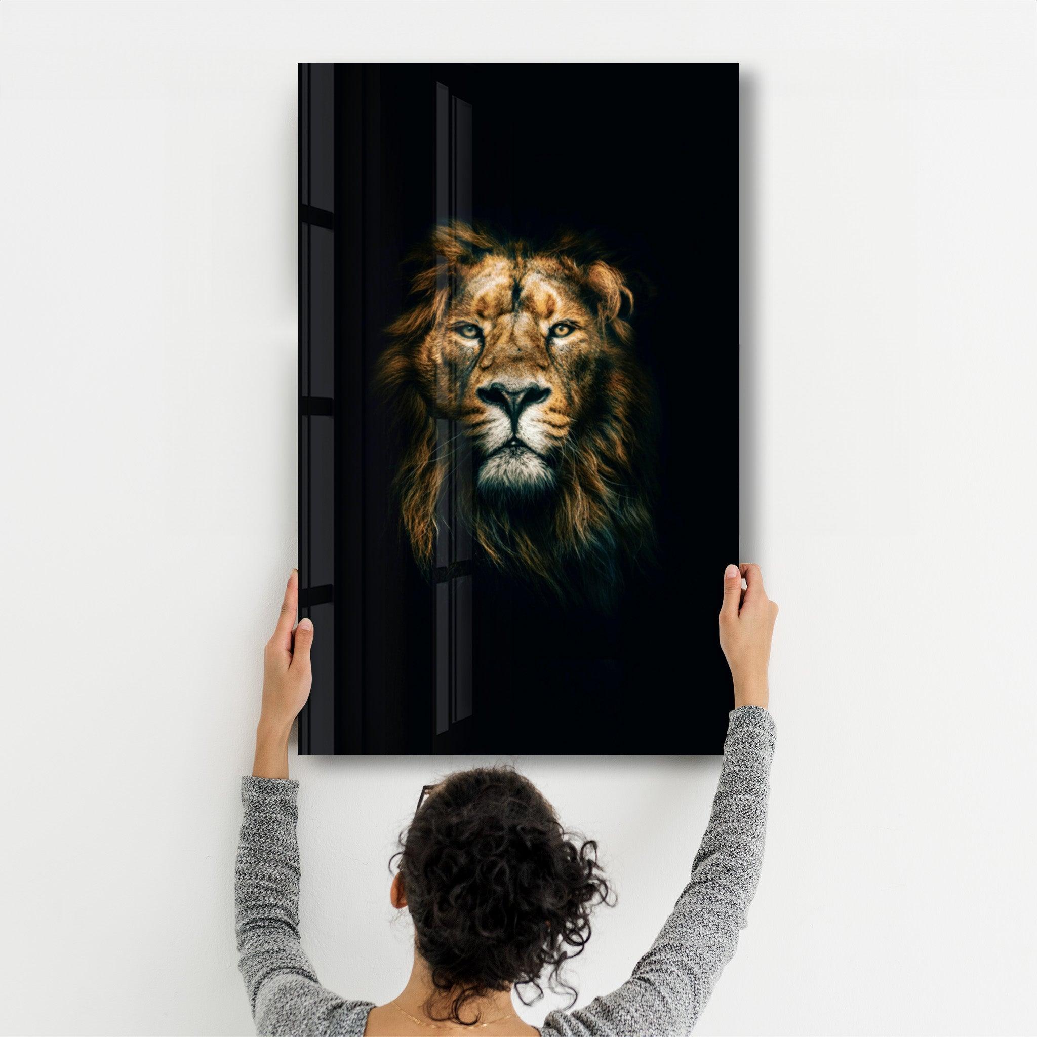 Wild Lion | Glass Wall Art - Artdesigna