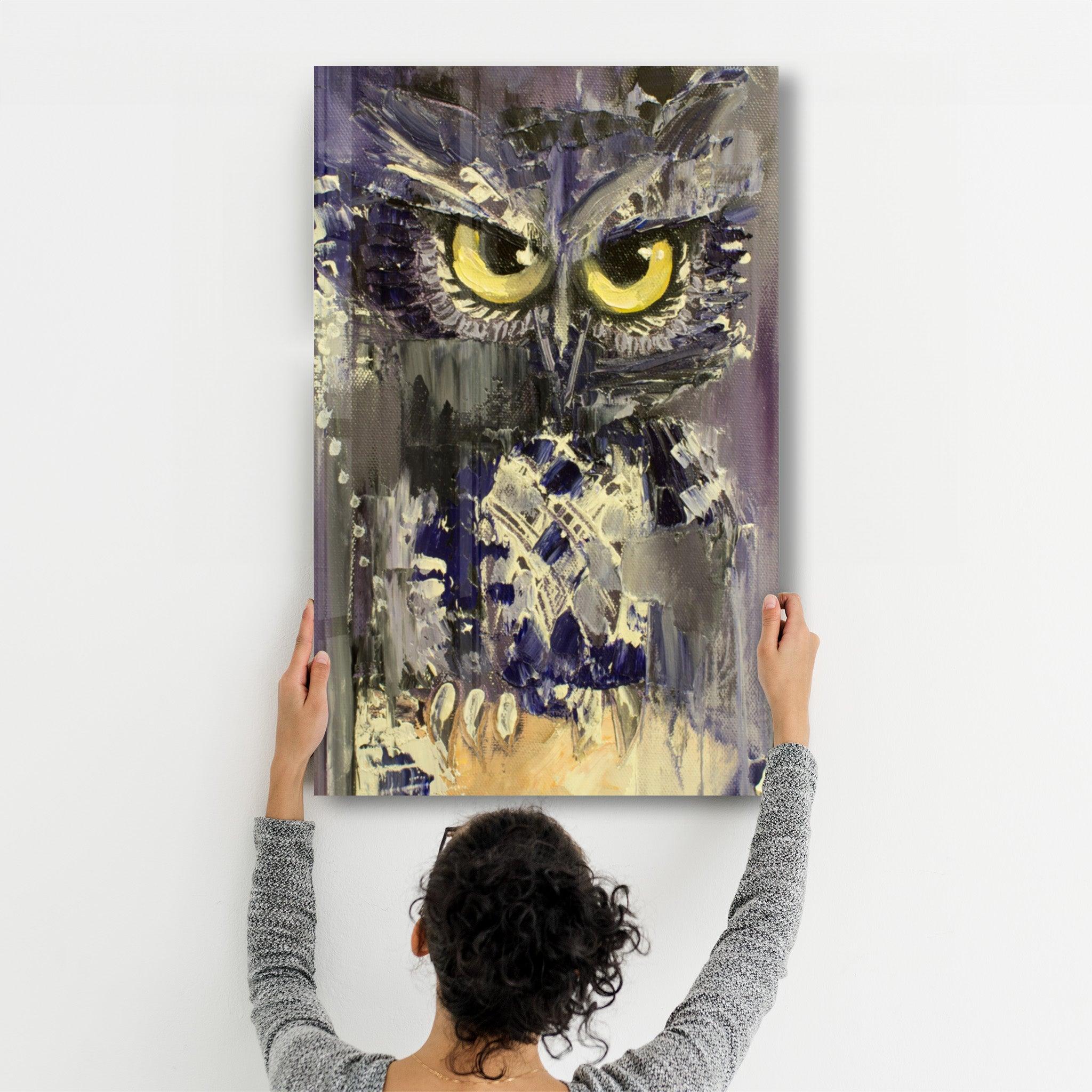 Owlly | Glass Wall Art - Artdesigna