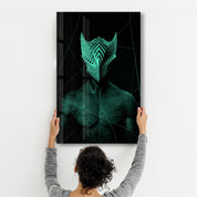 Abstract Masked Man V4 | Glass Wall Art - Artdesigna