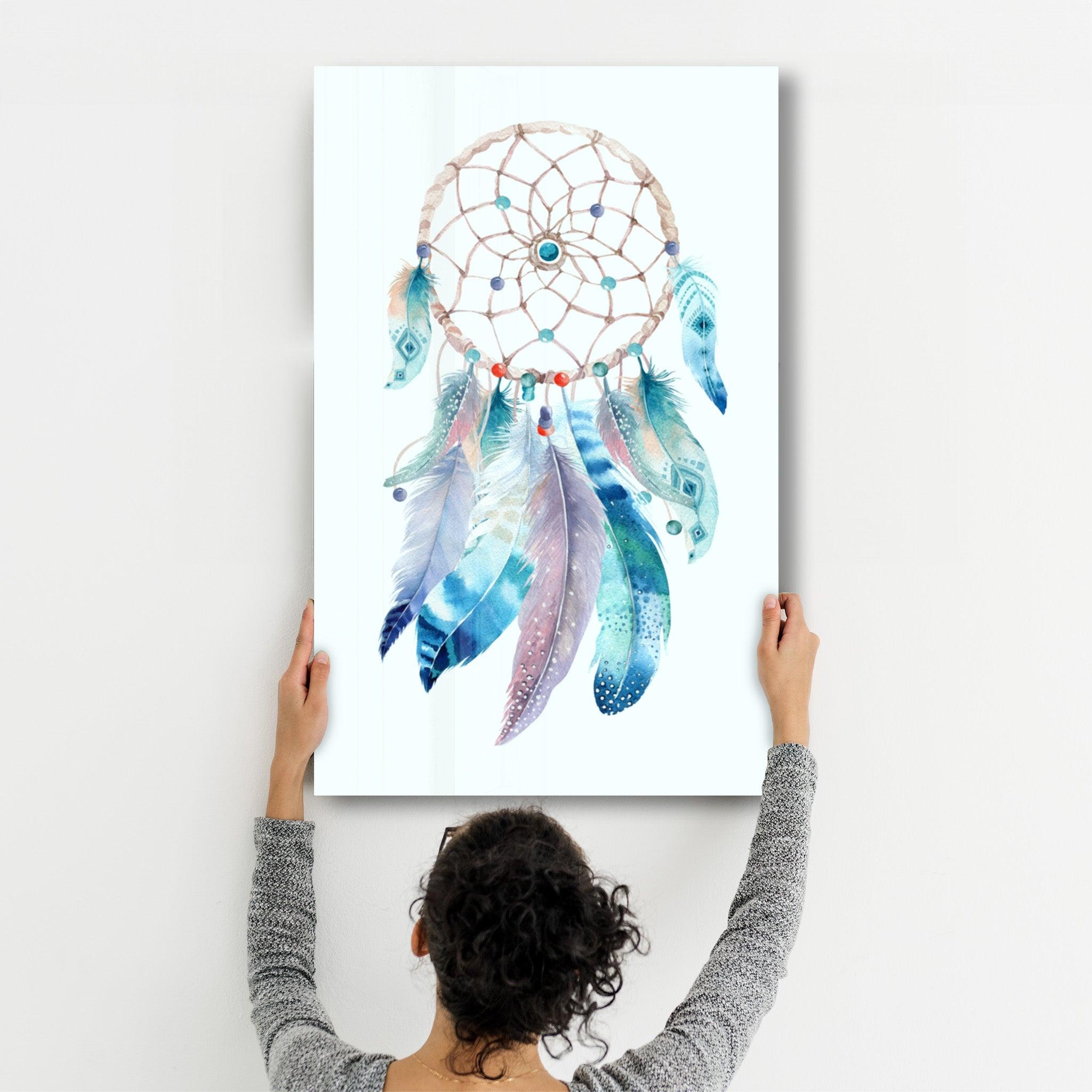 Abstract Feathers | Glass Wall Art - Artdesigna