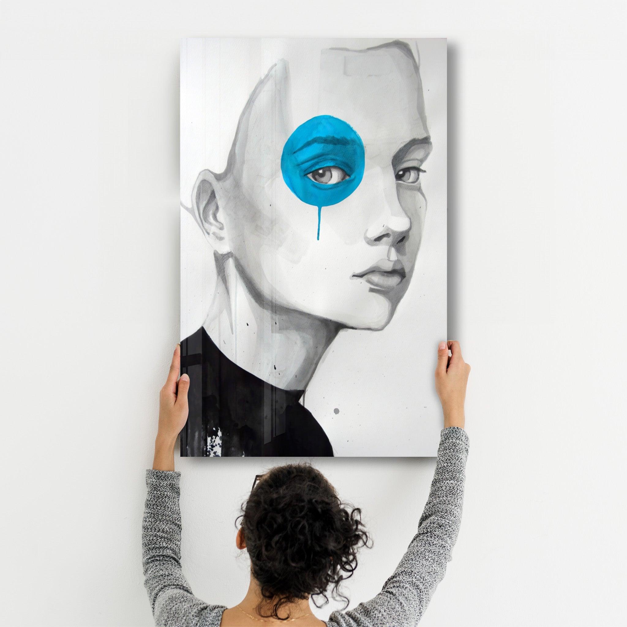 Blue Eye | Glass Wall Art - Artdesigna