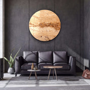 ・"Travertine Stone - Original"・Rounded Glass Wall Art - ArtDesigna Glass Printing Wall Art