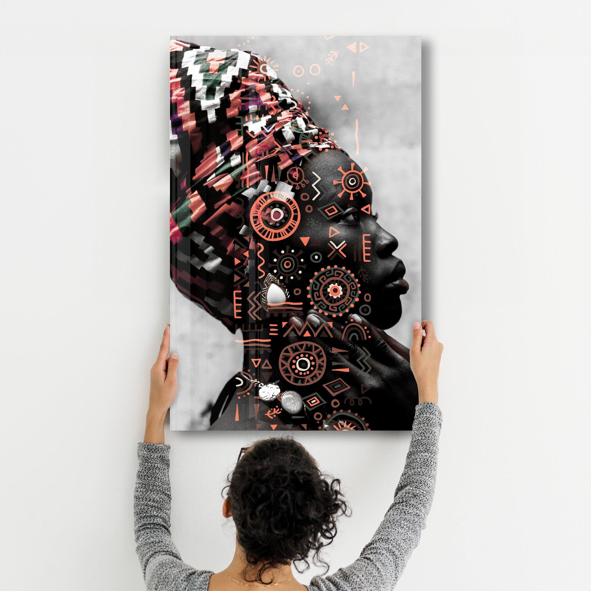 African Queen | Glass Wall Art - Artdesigna